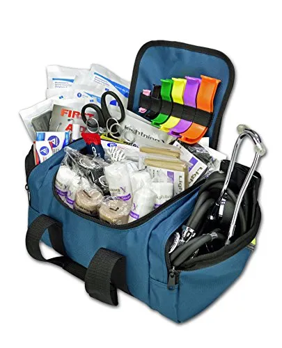 Lightning X Value Compact Medic First Responder EMS/EMT Stocked Trauma Bag w/Standard Fill Kit B - Blue
