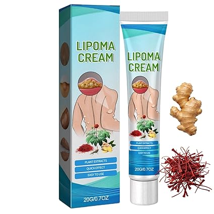 Lipoma Cream, Herbal Body Care Ointment - Plant Extract Formula for Body Comfort, Easy-to-Use Soothing Skin Cream with Saffron & Ginger, 20g/0.7oz