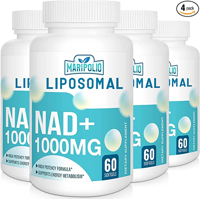 Liposomal NAD+ Supplement 1000 mg | Highest NAD Pontecy | Max Absorption | Pure NAD Supplement | Energy and DNA Repair, Aging Defense, Brain Function | 240 Day Supply