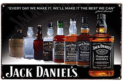 LIPTOR Jack Daniels Beer Alcohol Drinking Group Retro Vintage Tin Sign Bar Pub Diner Cafe Wall Decor Home Decor Art Poster 8X12Inch