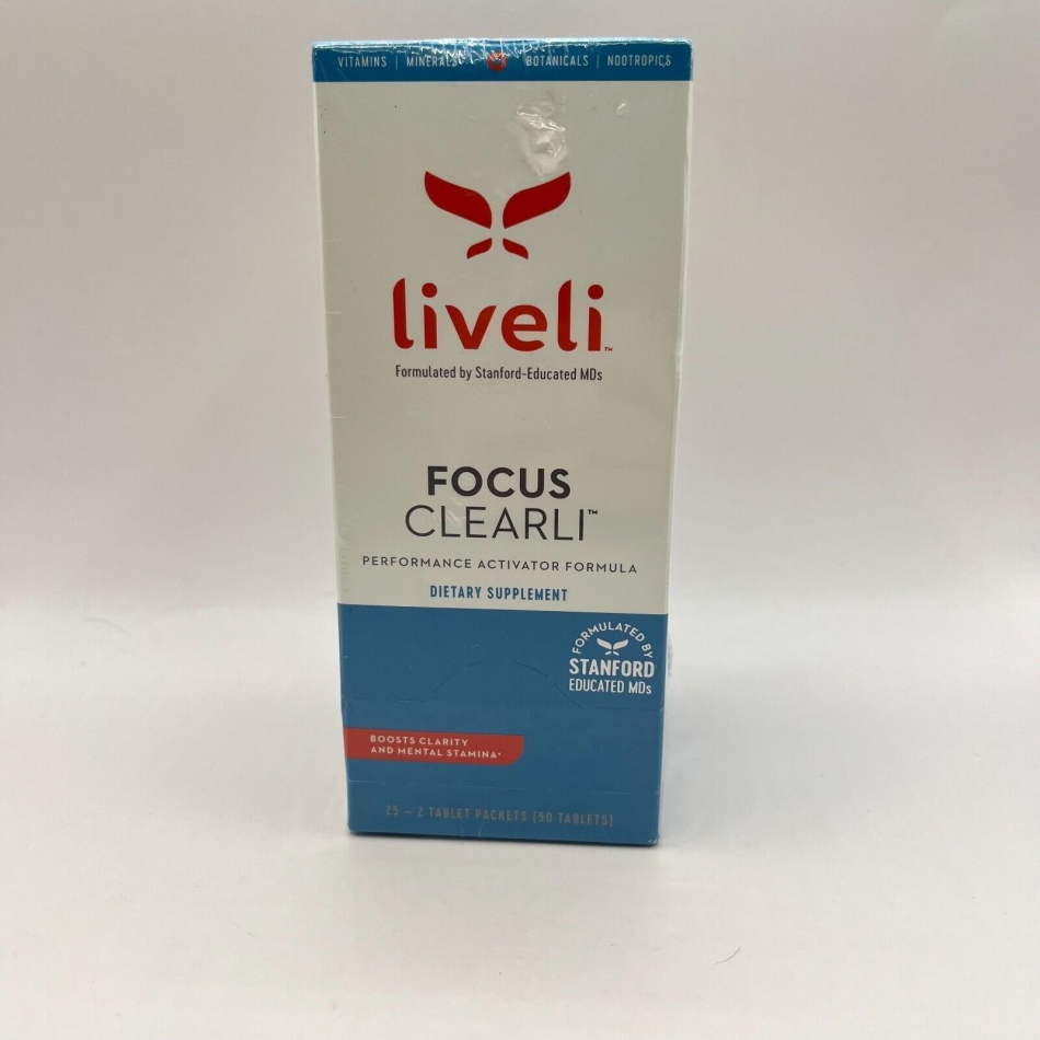 Liveli Focus Clearli Supplement - Boosts Clarity & Mental Stamina - 50 Tabs