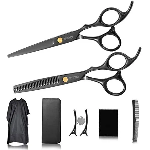 LIVINGO Hair Cutting Scissors, Professional Thinning Hairdressing Kit 9 Pcs, Stainless Steel 6.7
