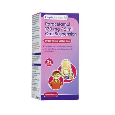 LloydsPharmacy paracetamol suspension 120mg/5ml cherry flavour
