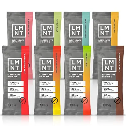 LMNT Keto Electrolyte Powder Packets | Paleo Hydration Drink Mix | No Sugar, No Artificial Ingredients | Sample Pack| 8 Stick Packs