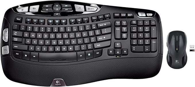 Logitech MK550 Wireless Wave K350 Keyboard and Mouse Combo  Includes Keyboard and Mouse, Long Battery Life, Ergonomic Wave Design with Wireless Mouse (with Mouse)