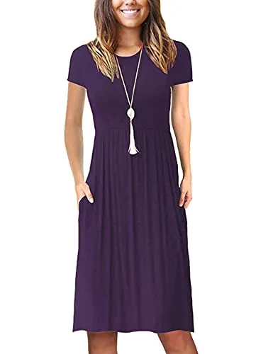 LOLLO VITA Women's Casual Flowy Pleated Loose Dresses with Pockets