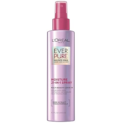 LOreal Paris 21-in-1 Leave In Conditioner Spray, Sulfate Free, Vegan, EverPure 6.8 fl oz