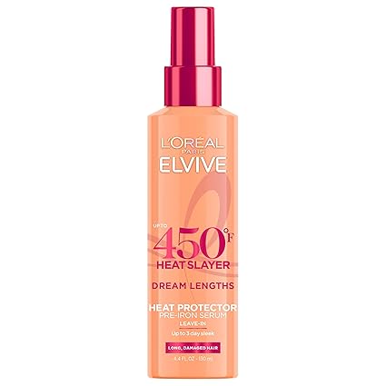 Loreal Paris Elvive Dream Lengths Heat Slayer Pre-Iron Spray Leave-In, 4.4 Ounce
