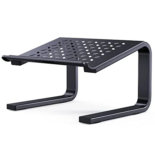 LORYERGO Laptop Stand for Desk, Ergonomic Laptop Riser Laptop Mount Computer Holder for Desk, Strengthened Notebook Stand Compatible with All 10-15.6â Laptops, Black