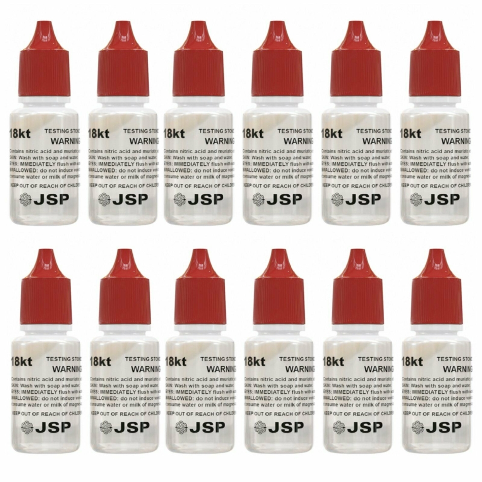 LOT 12 JSP 18K Gold Metal Test Acid Karat Testing Solution Jewelry Tester Metals
