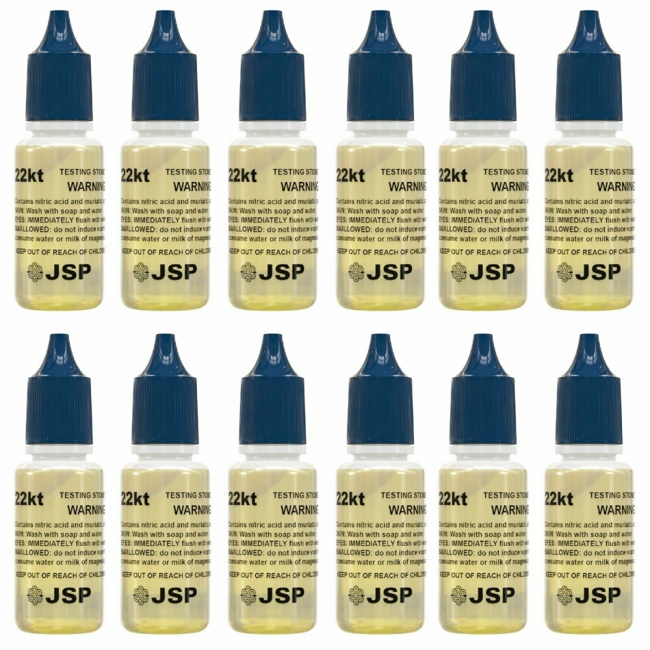 LOT 12 JSP 22K Gold Metal Test Acid Karat Testing Solution Jewelry Tester Metals
