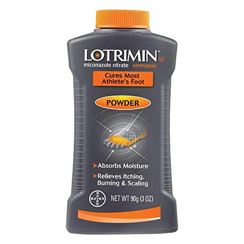 Lotrimin AF Athlete's Foot Antifungal Powder, Miconazole Nitrate 2% Treatment, Clinically Proven Effective Antifungal Treatment of Most AF, Jock Itch and Ringworm, 3 Ounces (90 Grams) Bottle