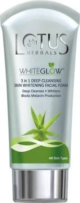 Lotus Herbals White Glow 3 in 1 Deep Cleansing Skin Whitening Facial Foam Face Wash(100 G)