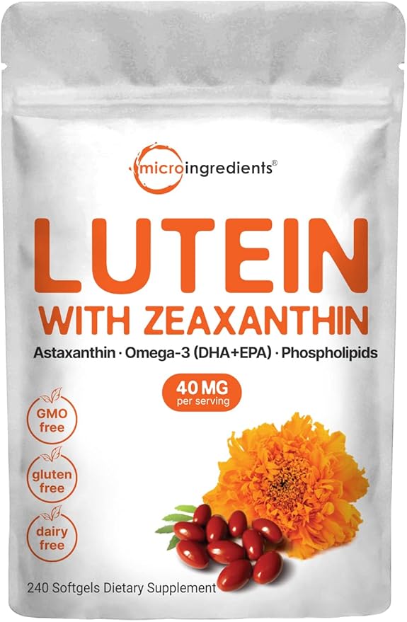 Lutein and Zeaxanthin Supplement 50mg, 200 Liquid Soft-gels, Lutein Vitamins for Eye Health and Visual Function, Premium Lutein Zeaxanthin, Non-GMO