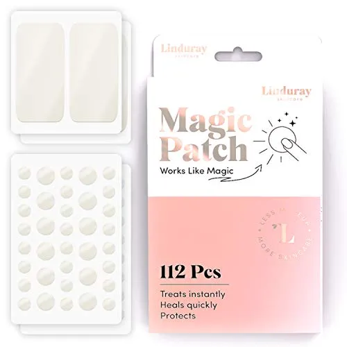 Magic Patch 112 Pack - Hydrocolloid Acne Pimple Patch Spot Skin Treatment Absorbing Dots - Infused with Tea Tree and Calendula Oil
