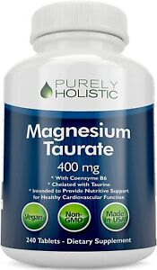 Magnesium Taurate 400mg 240 Vegan Tablets Chelated Magnesium Taurine Coenzyme B