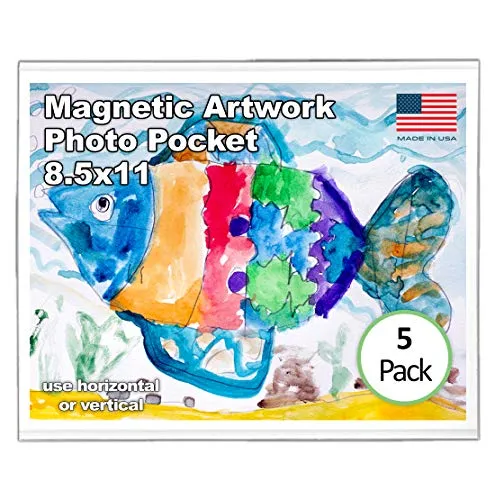 Magtech 08115 Magnetic Picture Frame Magnetic Multi-Use Pocket, 5 Pack