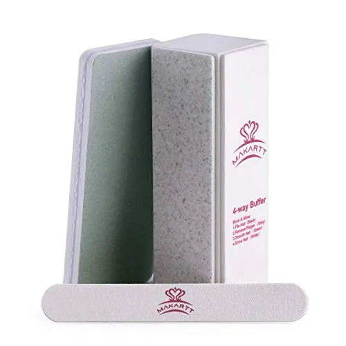 Makartt Nail File Nail Buffer, 4 ways Nail Block 3 in 1 DIY Nail Shape Shine Professional Manicure Set Pedicure for Home and Nail Salon F-12