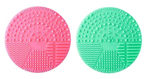 Makeup Brush Cleaner Cleaning Mat Silicon Portable Scrubbing Pad For Make up Brush Pack of 2
