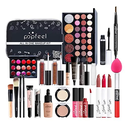 Makeup Kit For Women Full Kit, Multi-Purpose Makeup Kit All-in-One Makeup Gift Set Makeup Essential Starter Kit Includes Lip Gloss Blush Brush Eyeshadow Foundation Makeup Bag