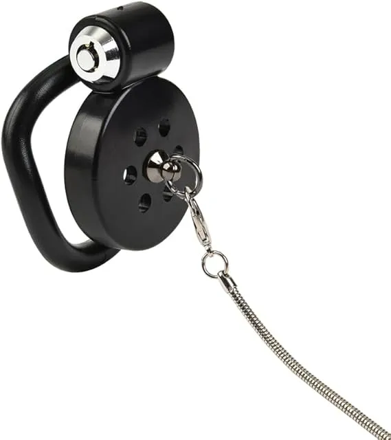 Male Chastity Cage Device with Detachable 4 Feet Metal Leash - Adjustable ABS Cock Penis Lock for Men with Secure Rings and Leash, Lightweight Male Chastity Device for BDSM, Fetish