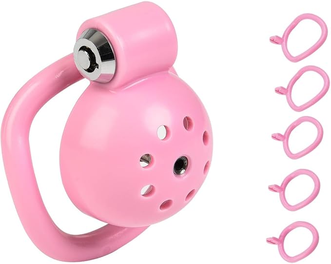 Male Chastity Device Tease Locked Cock Cage Exercise for Men Pink Colour
