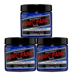 MANIC PANIC Rockabilly Blue Hair Dye 3 Pack