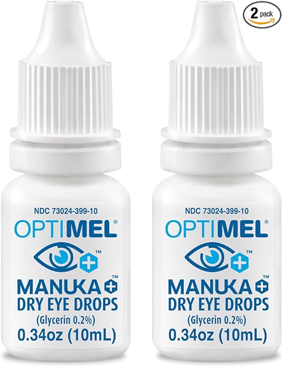 Manuka+ Honey Dry Eye Drops, Hydrate and Alleviate Symptoms of Chronic Dry Eye, Restore Eye Comfort, Pharmaceutical Grade Manuka Honey, Natural by Design, 0.34oz (Pack of 2)