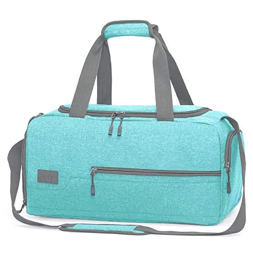 MarsBro Water Resistant Sports Gym Travel Weekender Duffel Bag with Shoe Compartment Tiffany Blue