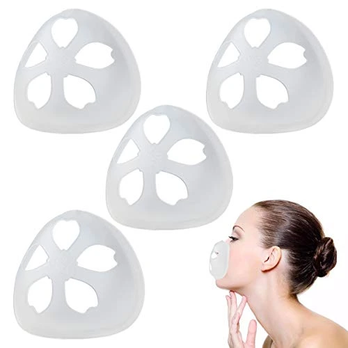 Mask 3D-Bracket Inner Holder Frame - Internal Support More Space for Comfortable Breathing, Keep Makeup Protect Lipstick Reusable Washable (4pcs Transparent)