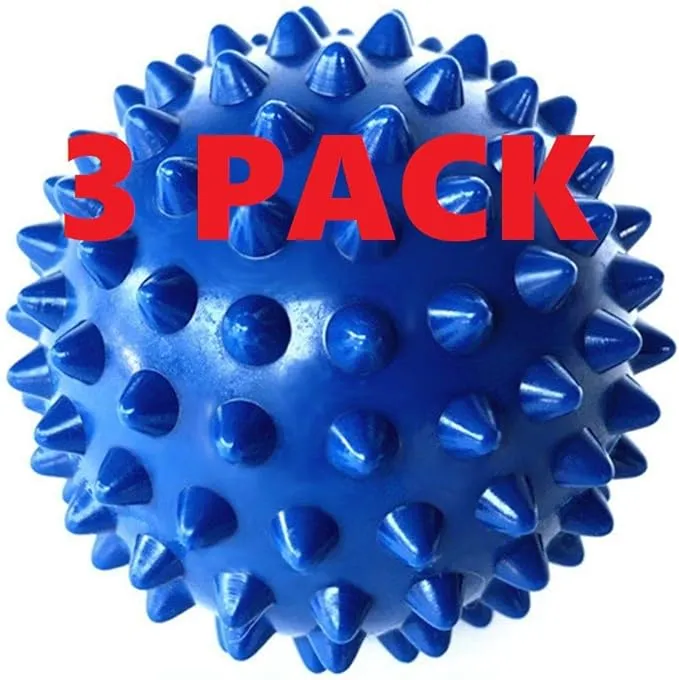 Massage Ball - Spiky for Deep Tissue Back Massage, Foot Massager, Plantar Fasciitis & All Over Body Deep Tissue Muscle Therapy - Your Compact Muscle Roller - 3 Pack