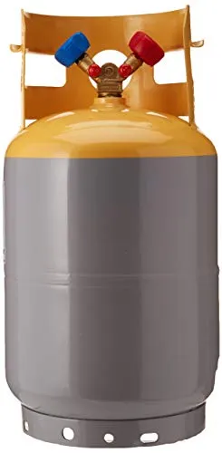 MASTERCOOL 62010 Gray/Yellow 30 lb Refrigerant Recovery Tank Without Float Switch and 1/4 FL-M (7/16-20)