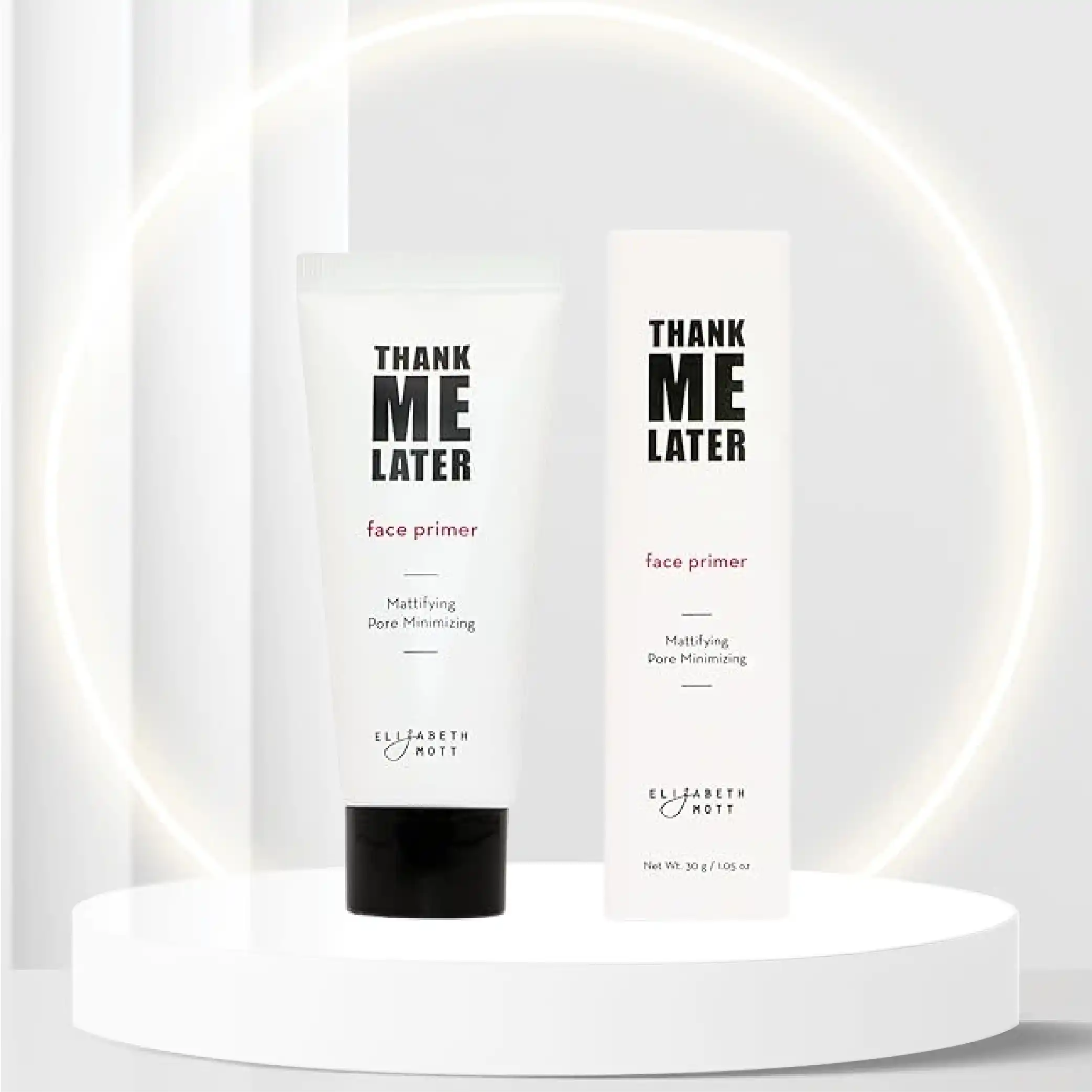 Matte Makeup Base Primer for Face: Elizabeth Mott Thank Me Later Face Primer for Oily Skin - Pore Minimizer, Shine Control Make Up Primer to Hide Wrinkles and Fine Lines - Cruelty Free Cosmetics - 30g