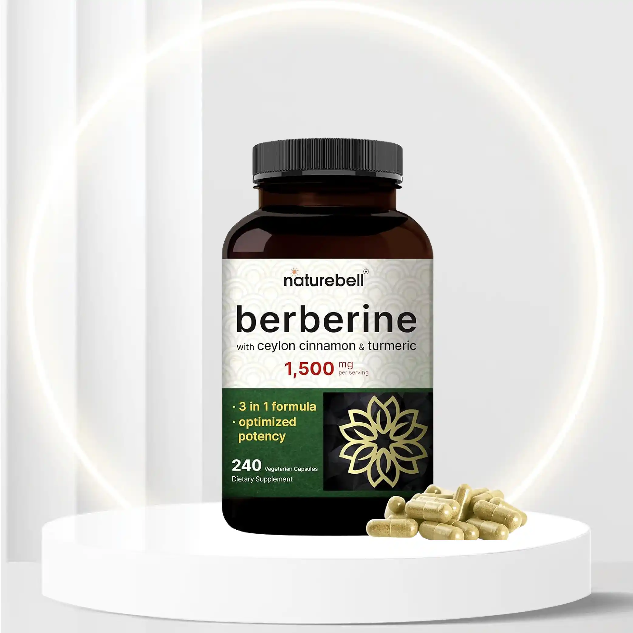 Maximum Strength Berberine Plus, 1200mg Per Serving, 120 Capsule, Powerfully Supports Glucose Metabolism, Immune System, Fat Burn, Cardiovascular and Gastrointestinal Function, Non-GMO, Made in USA.