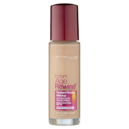 Maybelline New York Instant Age Rewind Radiant Firming Makeup, Classic Ivory 150, 1 Fluid Ounce