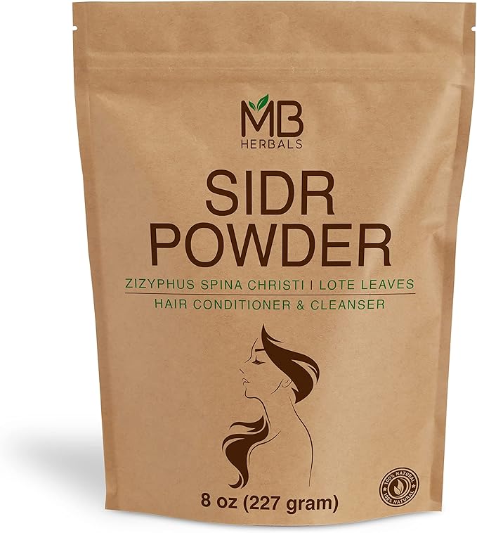 MB Herbals Sidr Leaves Powder 227g | 0.5 lb | Lote Leaves | Ziziphus spina christi | Natural Herbal Hair Cleanser & Conditioner