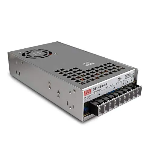 Mean Well SE-450-12 Enclosed Switching AC-to-DC Power Supply, Single Output, 12V, 37.5A, 450W, 2.0