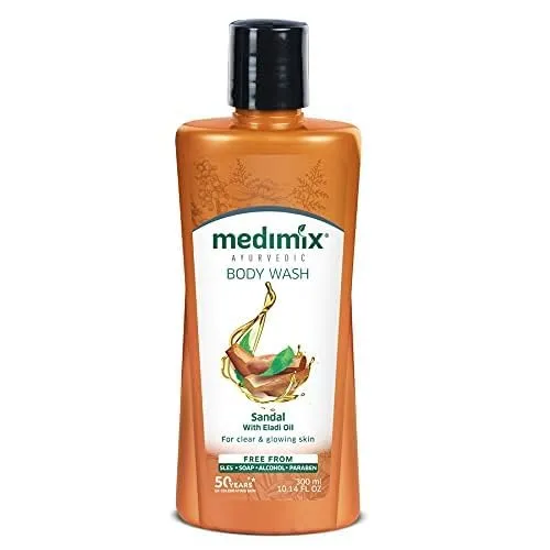 Medimix Body Wash Eladi Oil & Sandal for Clear and Glowing Skin 300 ml Packaging May Vary