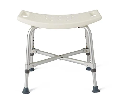 Medline Heavy Duty Shower Chair Bath Bench Without Back, Bariatric Bath Chair Supports up to 500 lbs