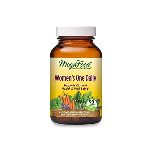 MegaFood, Women's One Daily, Daily Multivitamin and Mineral Dietary Supplement with Vitamins C, D, Folate and Iron, Non-GMO, Vegetarian, 90 Tablets