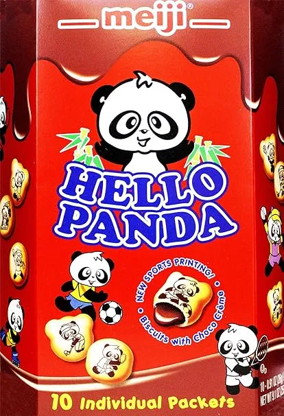 Meiji Hello Panda Family Pack Cookies, Chocolate, 9.1 oz (10 Individual Packets)