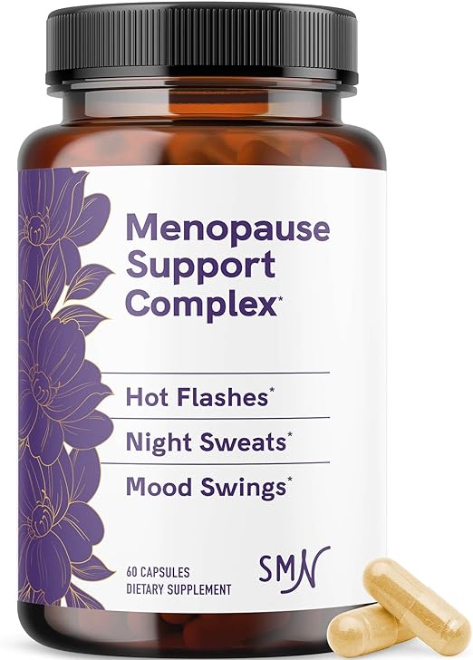 Menopause Supplements | Support Estrogen Balance and Menopause, PMS, Hot Flash & Night Sweat Relief | DIM, Black Cohosh, Red Raspberry, Wild Yam, CoQ10 And More | 60 Hormone Balance Capsules For Women