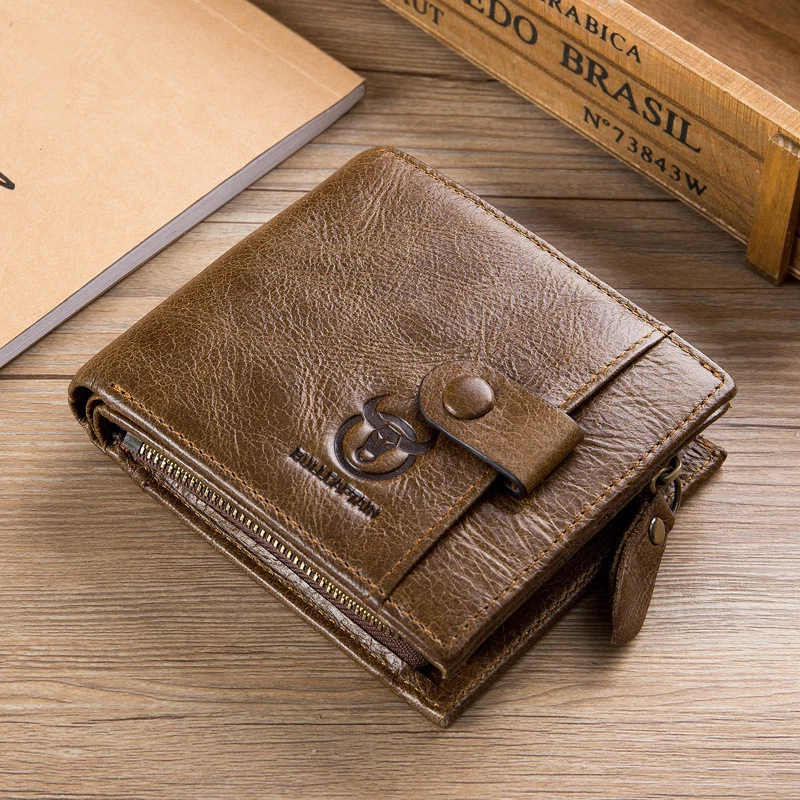 Mens Wallet Leather Credit Card Holder Case Bifold Multi-functional Key Purse