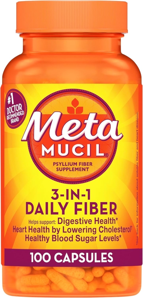 Metamucil Psyllium Husk Fiber Supplement 3 in1 Fiber for Digestive Health pack of 2