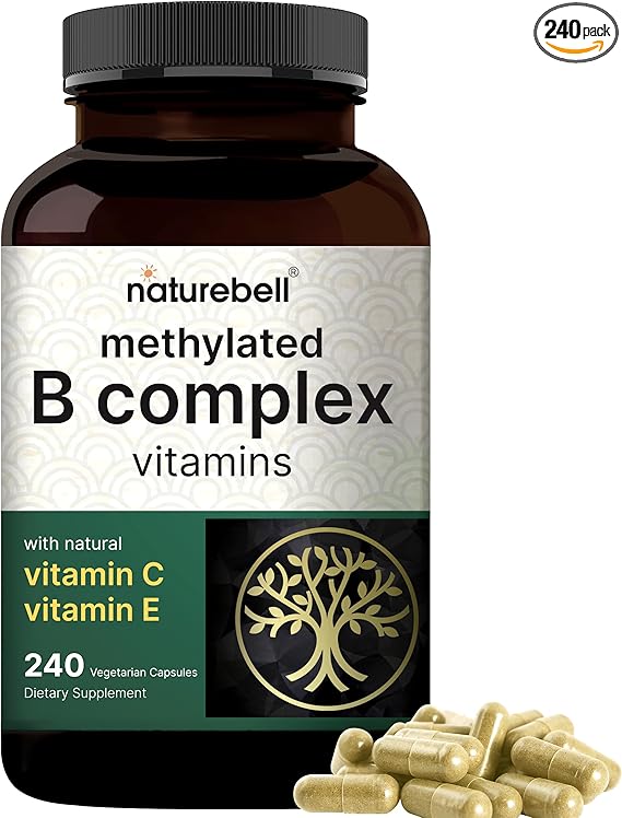 Methylated B Complex Vitamins, 240 Veggie Capsules | Multivitamin B Complex | B12, Folate, Biotin & More â with Natural Vitamin C, E, Choline & Inositol â Immune, Energy, & Prenatal Support