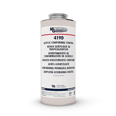 MG Chemicals - 419D-1L Clear Premium Acrylic Conformal Coating, 1 quart, Metal Can
