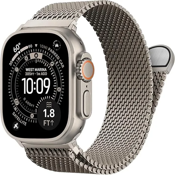 Milanese Loop for Apple Watch Ultra 3/2 Band 49mm 46mm 45mm 44mm 42mm Men Women,Magnetic Buckle Strap Stainless Steel Mesh Metal Bands for iWatch Ultra 3/2/1 Series 11 10 9 8 7 6 5 4 3 SE3/2/1