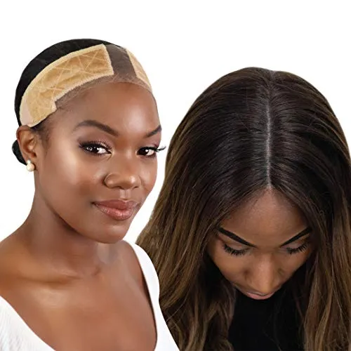 Milano Collection Lace WiGrip Velvet Comfort Wig Grip Band for Lace Wigs and Frontals with Reinforced Swiss Lace by HAIRLINE and PART For Seamless Transition (PATENTED)- Nude