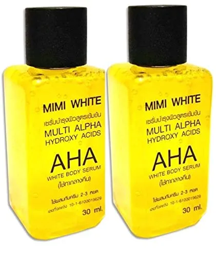 MiMi White AHA Serum - 30 ml Whitening Skin Bleaching, Remove Dark Spots (2 Pcs)