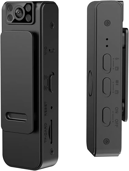 Mini Body Camera Video Recorder, 1080P Small Portable Wearable Hidden Cameras with Clip & Night Vision, Micro Pocket Body Worn Cam for Sport, Pet, Home Office, Work Records(NO WiFi & APP)